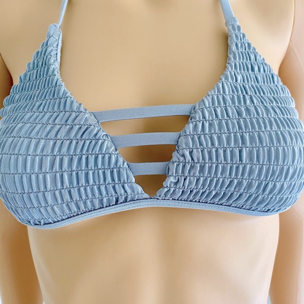 NWOT PacSun Grey Ruched Bikini Top  S